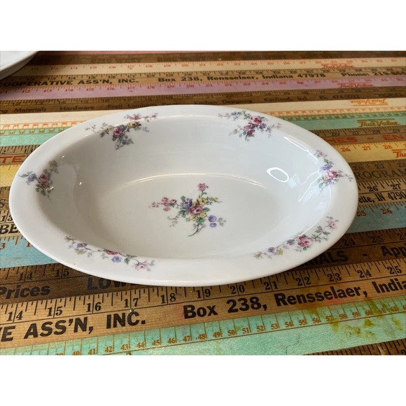 LIMOGES France Haviland Serving Platter Blue Floral Porcelain Bowl Tray 2 Pcs - Picture 9 of 16